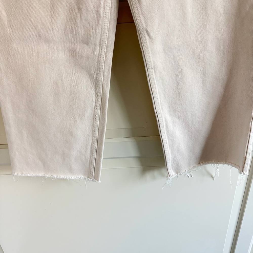 Zara White The Grunge Wide Leg Pant Jeans Size 6 - 41988 - Picture 5 of 11